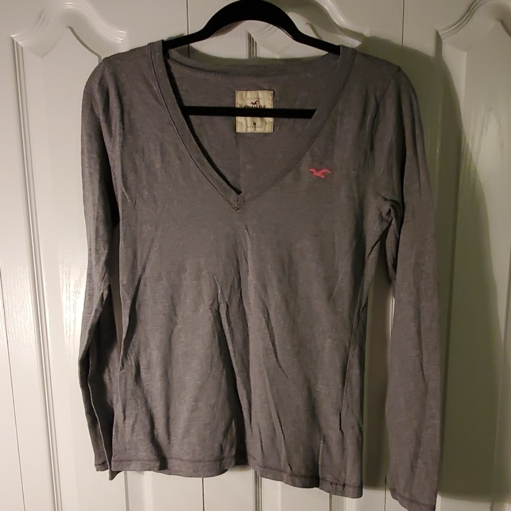 Hollister Grey Long Sleeve Shirt Medium